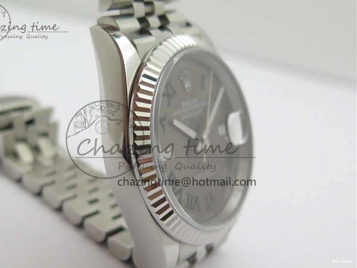 MiroTime 1221 Compact DateJust 36 SS 126234 BP Maker 1:1 Best Edition Fluted Bezel Gray Roman Dial on Jubilee Bracelet 2527